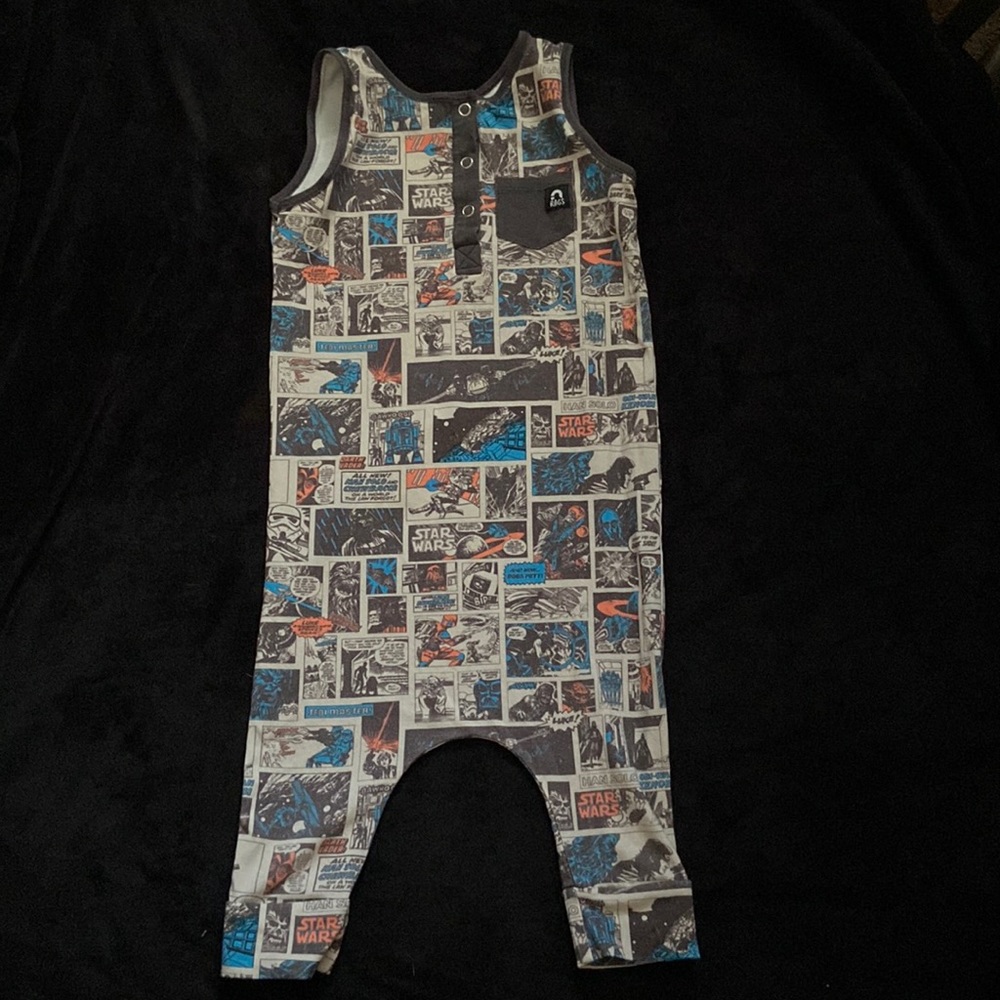 STAR WARS RAGS TO RACHES ROMPER ONSIE SIZE 3 4 kids Comic book